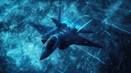 Fototapeta premium scene of a fighter aircraft engaged in electronic warfare