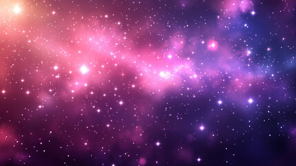 A pretty purple and pink design with sparkling stars. It's perfect for a business advertisement, with a blurry background and a cool space theme.