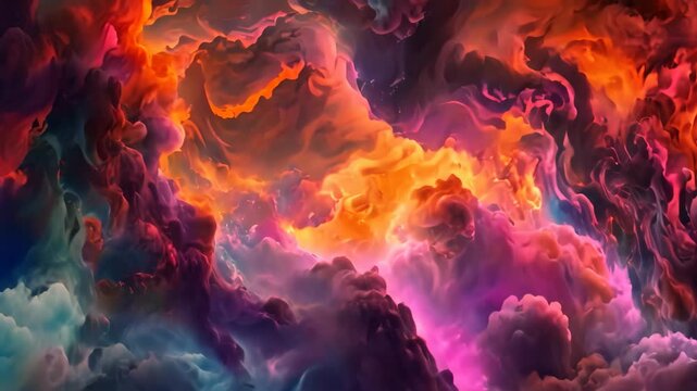 A breathtaking view of a network of clouds pulsing with topaz hues, creating a vibrant and dynamic scene, A network of interconnected clouds pulsing with color and energy