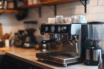 Coffee machine at home on the kitchen