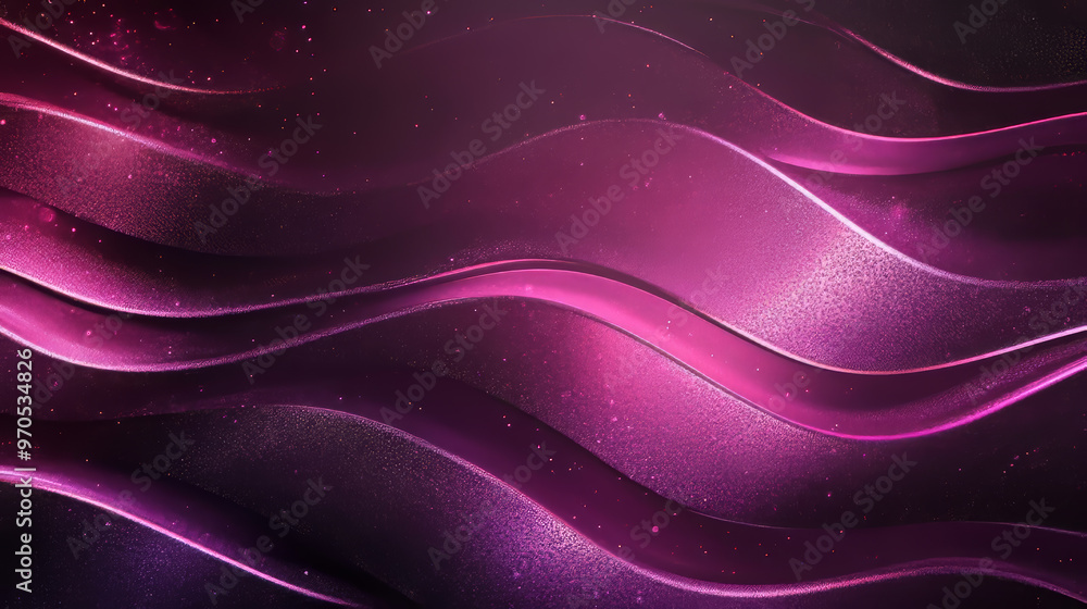 Poster a shimmering design with dark purple and pink lines and ovals. it has a glittery, abstract look with