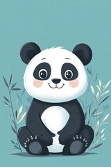 Fototapeta premium cute panda happiness smiling portrait