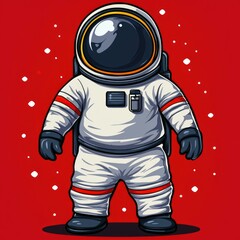 Astronaut Cartoon Character Illustration