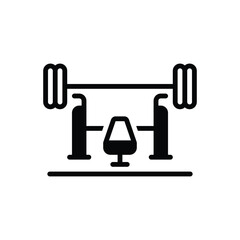 Black solid icon for bench