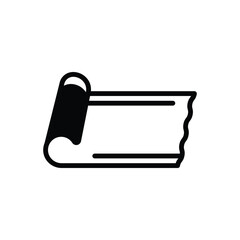 Black solid icon for yoga mat