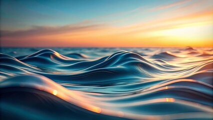 Abstract waves and gentle blur in a slate blue and peach background