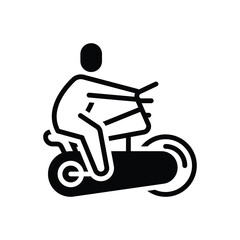 Black solid icon for elliptical bike
