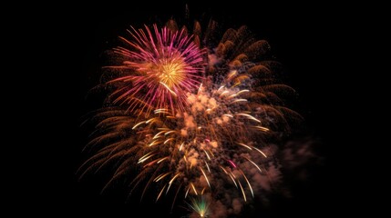 Fireworks Display in the Night Sky