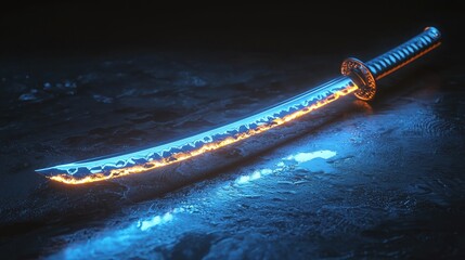 Glowing Katana Sword.
