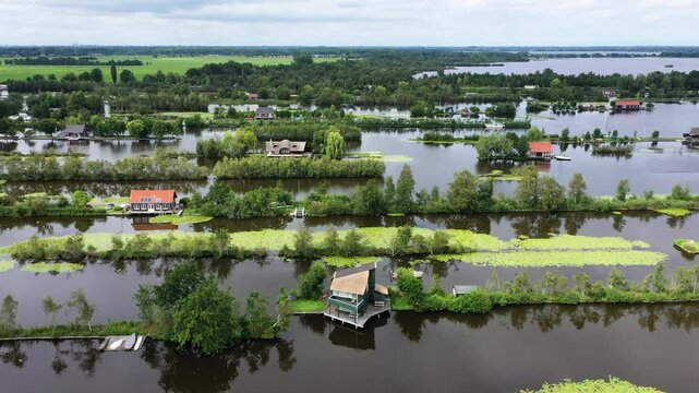 Scheendijk Hamlet In The Dutch Province Of Utrecht - Aerial Shot