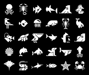 Animals logos collection. Animal logo set. Icon design