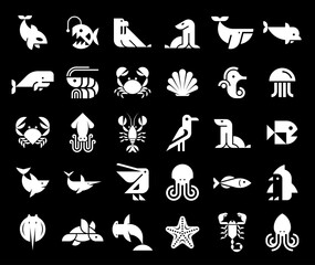 Animals logos collection. Animal logo set. Icon design