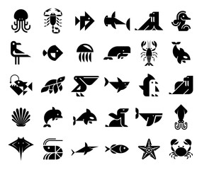 Animals logos collection. Animal logo set. Icon design