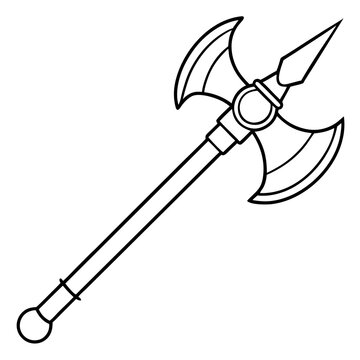 recommend clip art: medieval weapon outline coloring book page line art drawing