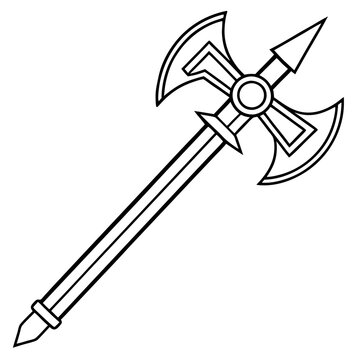 black and white battle axe weapon clip art preview
