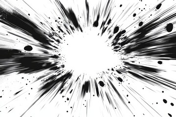 Abstract Black and White Explosion