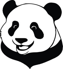 panda vector black and white