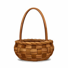 Wicker basket on a isolated white background (14)