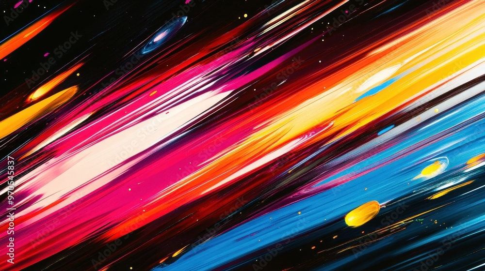 Poster craft an abstract background featuring energetic streaks of color, with bold lines and dynamic angle