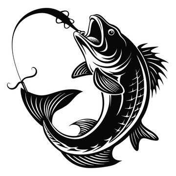 recommend clip art: Bass Fishing Logo. Unique largemouth Bass Jumping out of the water. Great to use as your Bass fishing activity