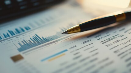 close-up of a financial statement with detailed figures and annotations.