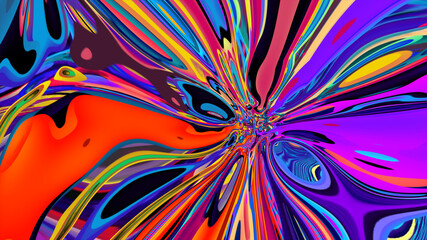 Colorful abstract psychedelic and fluid background for music video