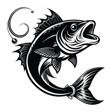 recommend clip art: Bass Fishing Logo. Unique largemouth Bass Jumping out of the water. Great to use as your Bass fishing activity