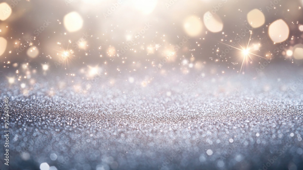 Poster beautiful tiny sparkling stars shining brightly on a soft light grey background, creating a dynamic 