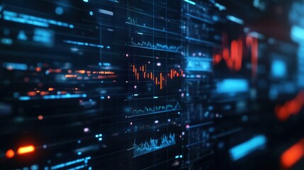 Fototapeta premium dynamic financial news feed on a computer screen.