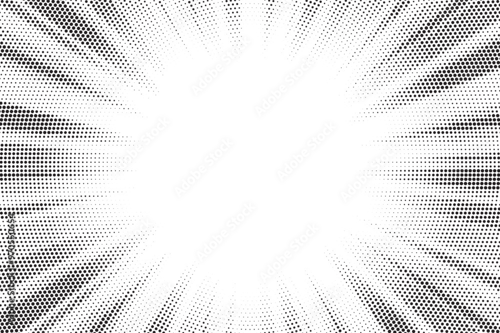 Poster seamless vintage distressed halftone dot background pattern. radial grunge black dots transparent ov
