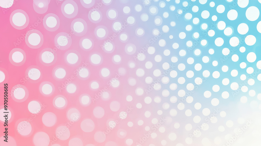 Poster a soft pink and blue design with circles, creating a dotted gradient pattern. this creative backgrou