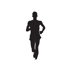 Running man silhouette. Physical exercise man silhouette vector. Running man vector design black and white.