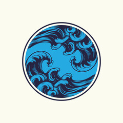 wave logo vector