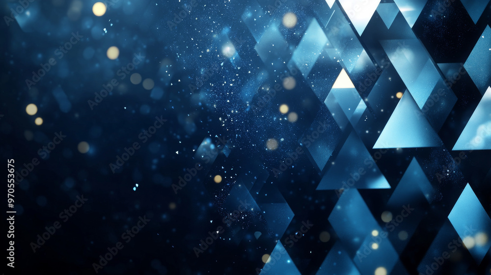 Aufkleber a stylish design with a dark blue, blurry triangle pattern and shimmering glitter. this unique templ