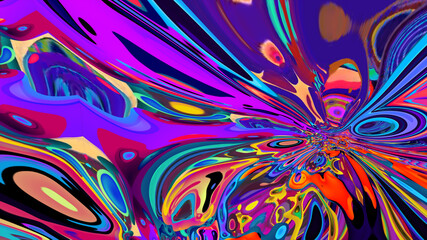 Colorful abstract psychedelic and fluid background for music video