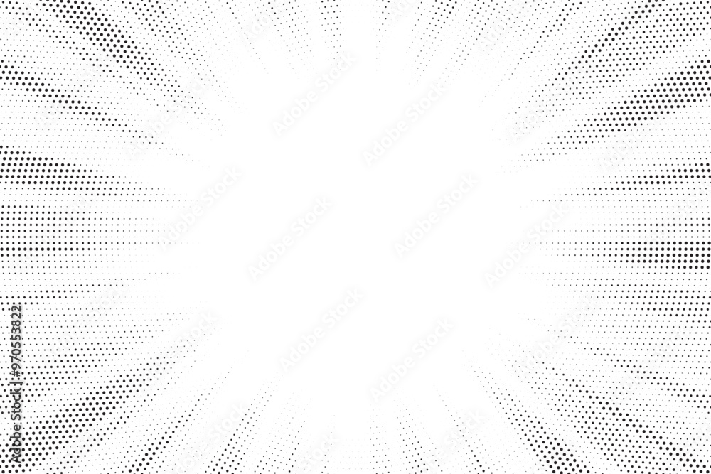 Leinwandbilder halftone gradient sun rays pattern. abstract halftone vector dots background. monochrome dots patter