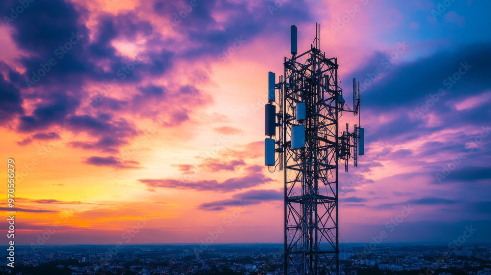 Poster a wireless antenna that connects mobile devices to the internet. this helps create a smart city with