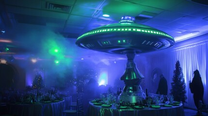 Obraz premium A Futuristic Centerpiece at a Formal Event