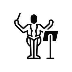 Black solid icon for orchestra conductor