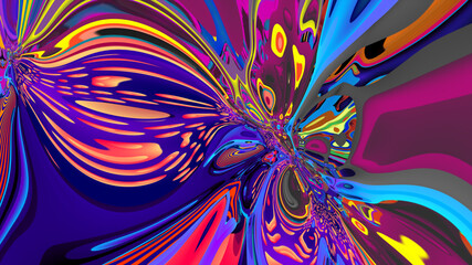 Colorful abstract psychedelic and fluid background for music video