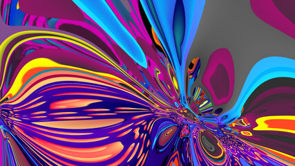 Colorful abstract psychedelic and fluid background for music video