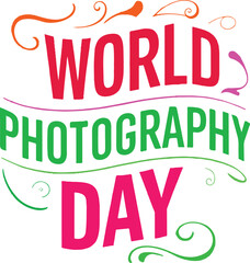 World photography day vector desicn.