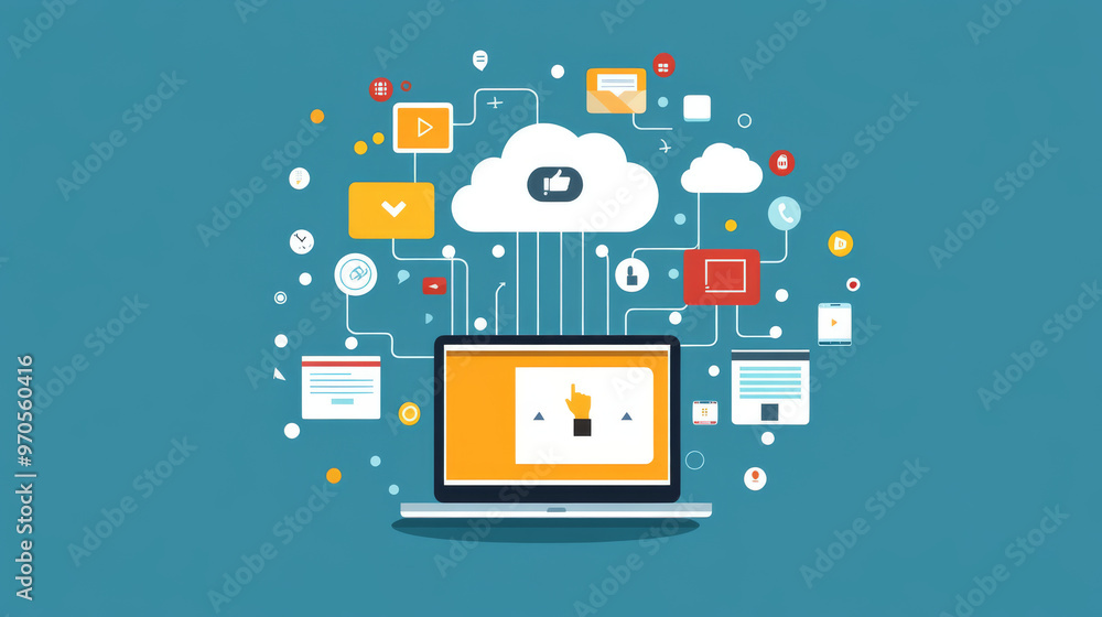 Poster cloud technology lets you store data online, like on a giant computer. this lets devices like your l