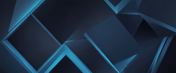Obraz premium a dark blue abstract background composed of various geometric shapes, including triangles, rectangles, and diamonds, arranged in a complex and visually striking manner.