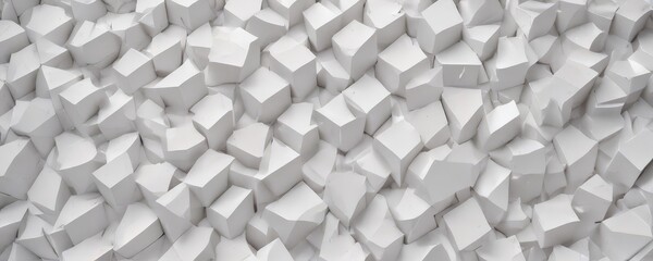 a close-up view of a white, geometric pattern composed of numerous cubes and blocks, creating a visually striking and abstract design.