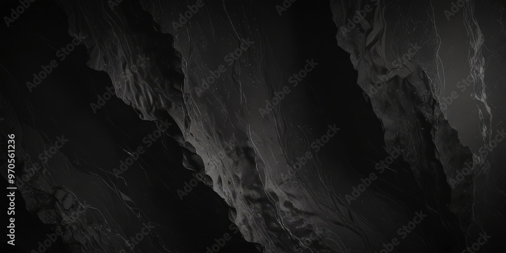 Poster a dark, abstract pattern of vertical lines and curves, creating a sense of depth and movement.