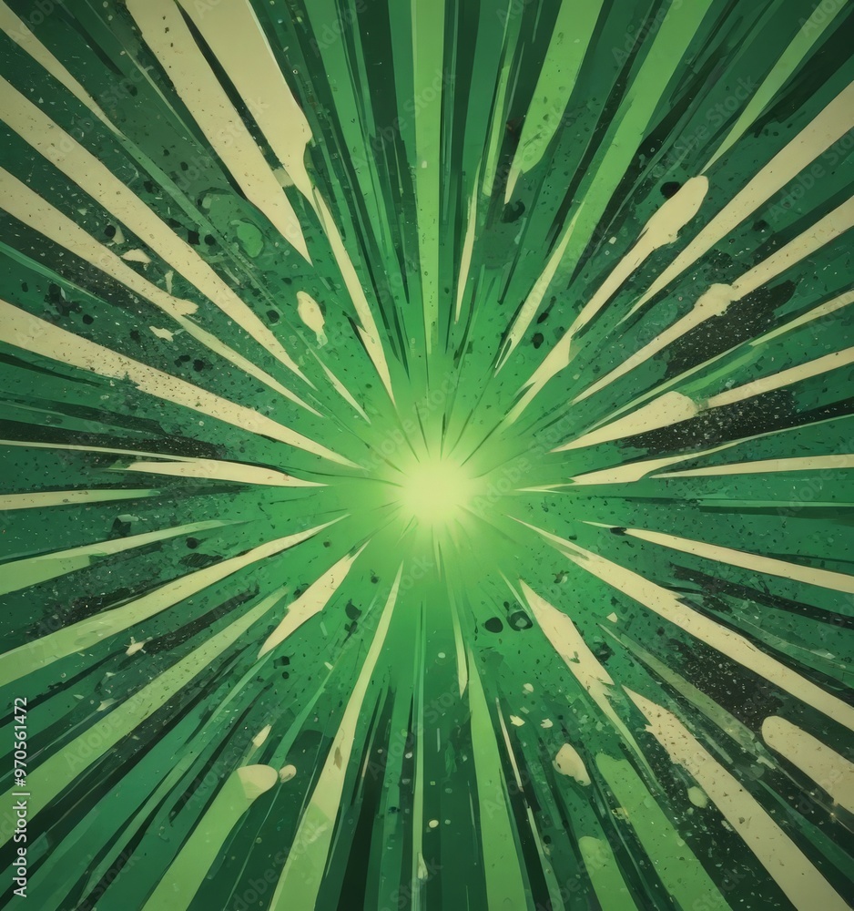 Fototapete a vibrant abstract design with a central bright light surrounded by radiating lines in various shade