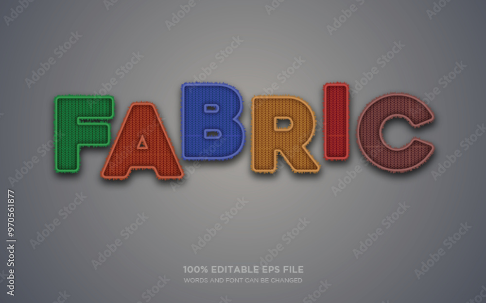 Poster fabric editable text style effect