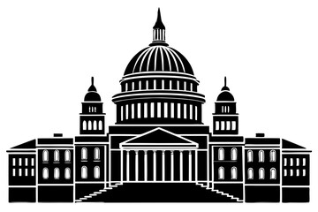 Washington building vector, Washington Capitol building skyline silhouette vector illustration