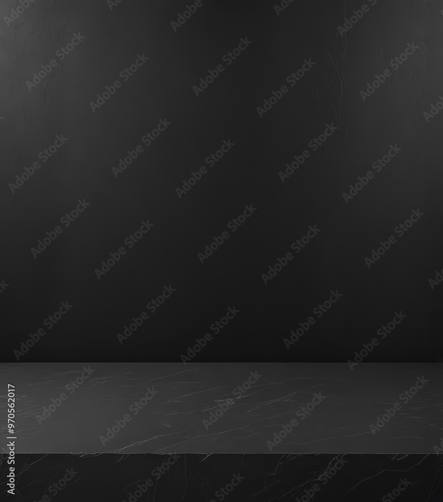 Aufkleber a black marble surface with a subtle pattern, set against a dark background.